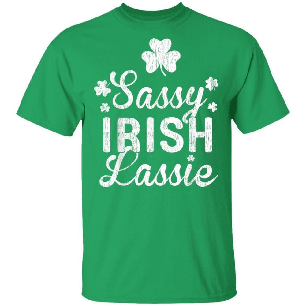 Sassy Lassie Shamrock Saint Patricks Day Shirt Long Sleeve